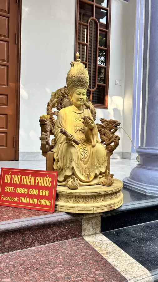 Tượng Mẫu Cửu Trùng Thiên Thếp Vàng 9999 – ảnh 4 – mã TTP-089-04